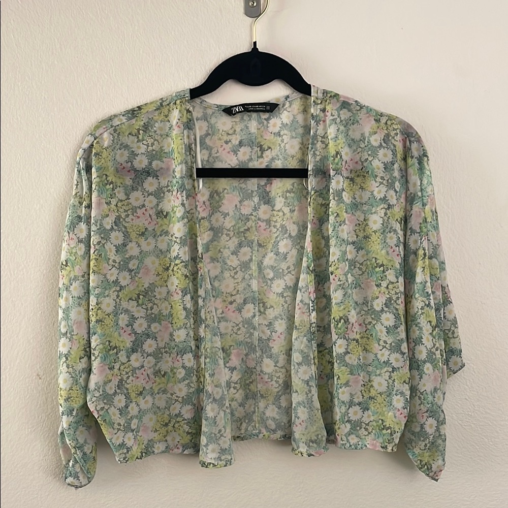 Zara Floral Cardigan - Green, Pink, White